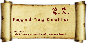 Mogyoróssy Karolina névjegykártya